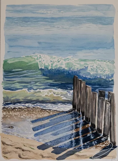 A la rencontre des vagues — peinture