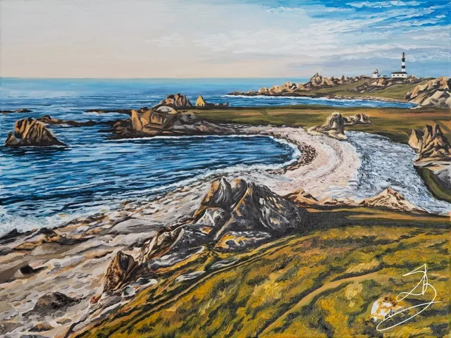 Coucher de soleil sur Ouessant — peinture