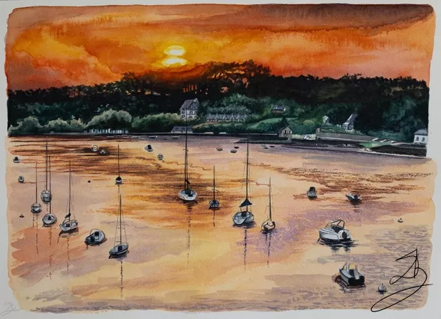 Crépuscule du Golfe — peinture